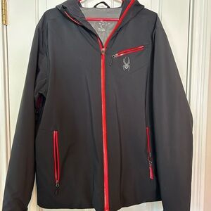Spyder Men's Fanatic Ski Jacket, Black/Polar/Red - like new